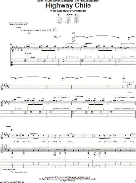 Highway Chile - Guitar TAB, New, Main