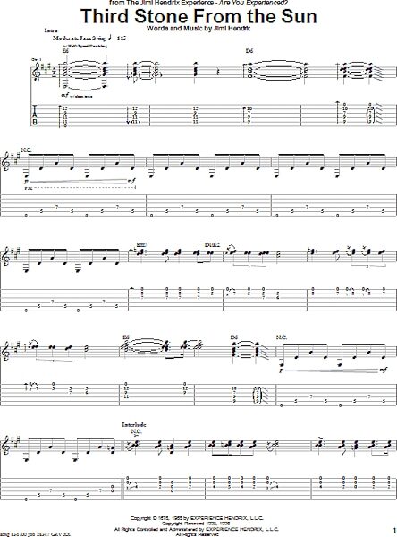 Third Stone From The Sun - Guitar TAB, New, Main