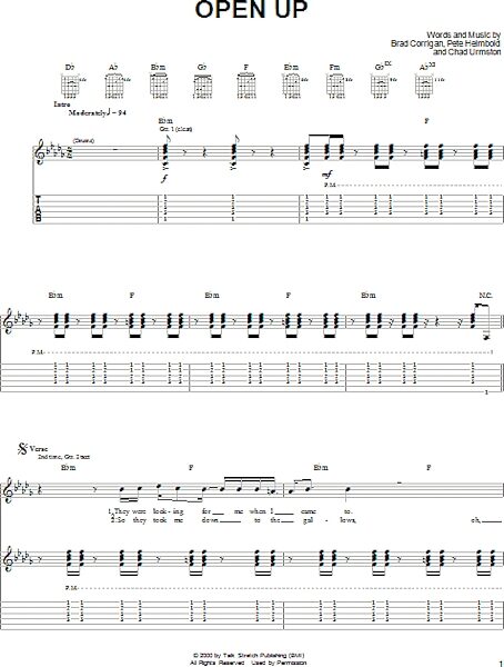 Open Up - Guitar TAB, New, Main