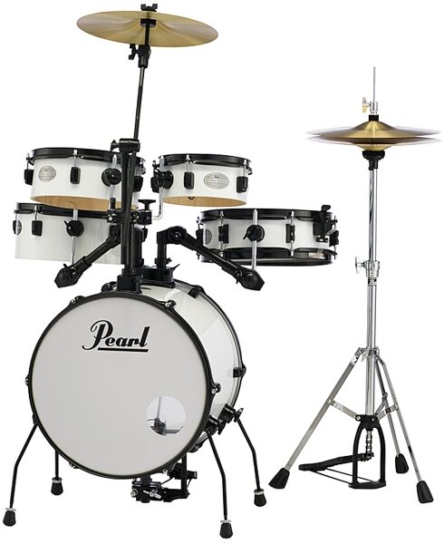 Pearl Rhythm Traveler POD Portable Drum Kit (5-Piece), Black and White
