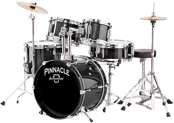 Ludwig Pinnacle Junior 5-Piece Drum Kit, Gloss Black