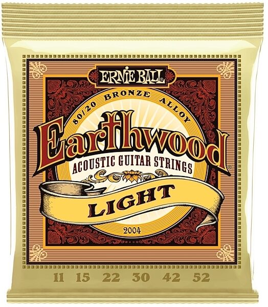 Ernie Ball Earthwood 80/20 Bronze Acoustic Guitar Strings, 11-52, Light, 2004, Light