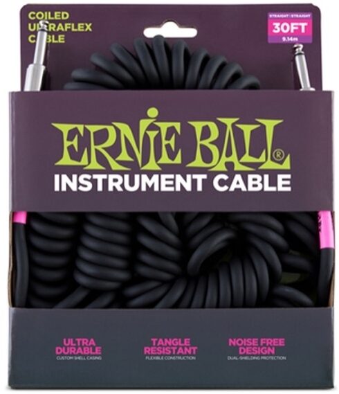 Ernie Ball Coiled Instrument Cable, 30 foot, Main
