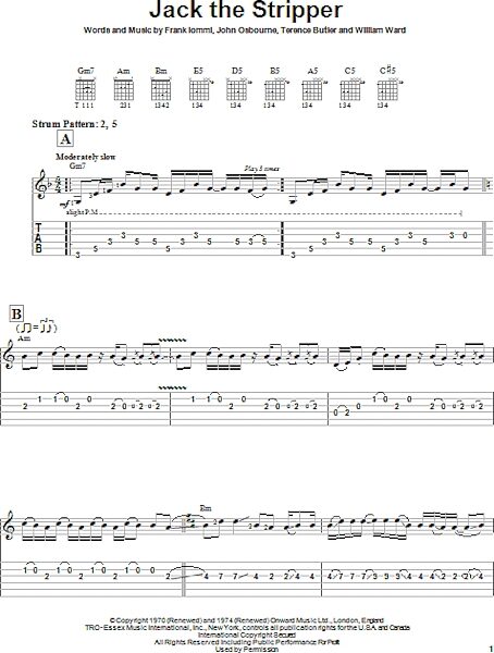 Jack The Stripper - Easy Guitar with TAB, New, Main