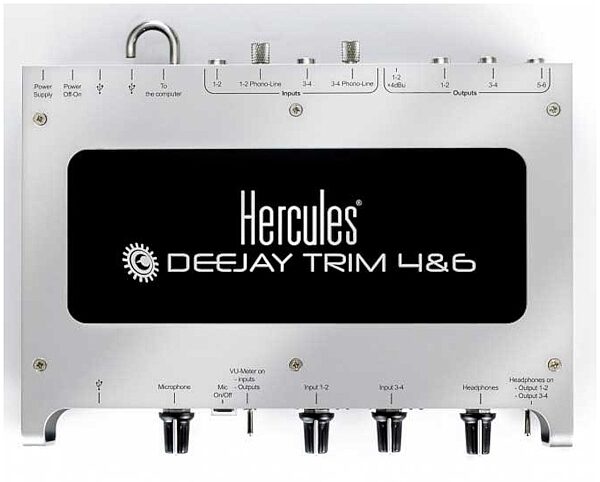 Hercules DeeJay Trim 4&6 USB DJ Audio Interface, Top