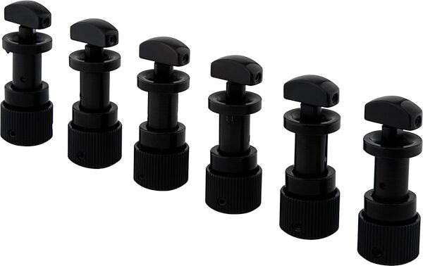 Steinberger Gearless Tuners, Black, Set of 6, Action Position Back