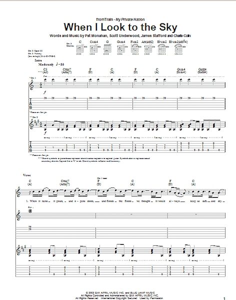 When I Look To The Sky - Guitar TAB, New, Main