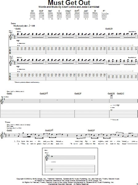 Must Get Out - Guitar TAB, New, Main