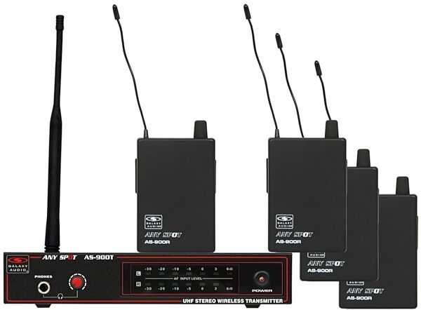 Galaxy Audio AS-900-4 Fixed-Frequency Wireless In-Ear Monitor Band Pack System, Main