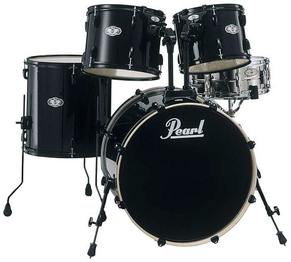 Pearl VX925SPB Vision VX 5-Piece Drum Shell Kit, Black, with Black Hardware