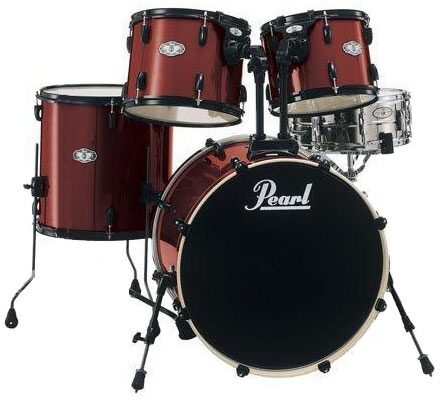 Pearl VX925SPB Vision VX 5-Piece Drum Shell Kit, Wine Red, with Black Hardware