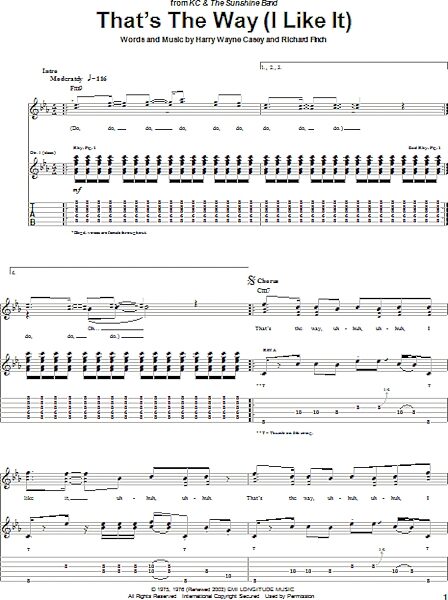 That's The Way (I Like It) - Guitar TAB, New, Main