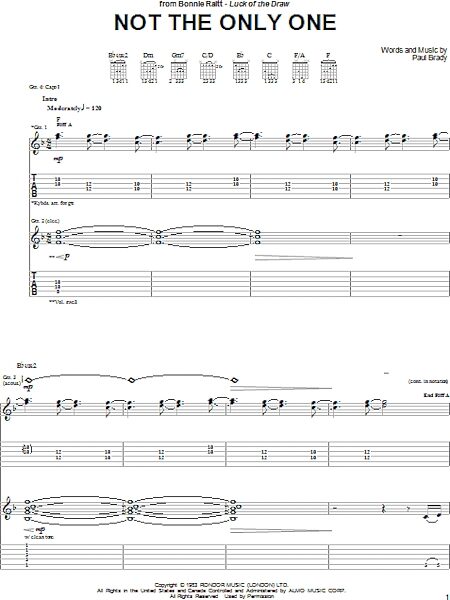 Not The Only One - Guitar TAB, New, Main