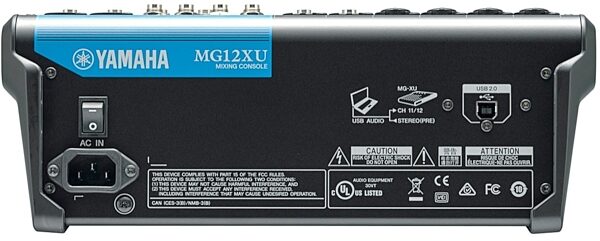 Yamaha MG12XU USB Mixer with Effects, 4-Bus, New, Rear