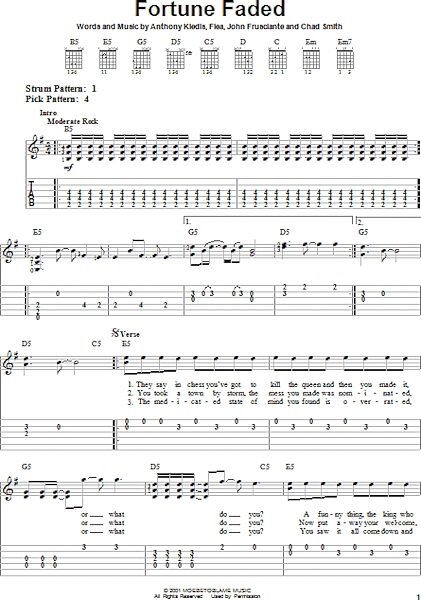 Fortune Faded - Easy Guitar with TAB, New, Main