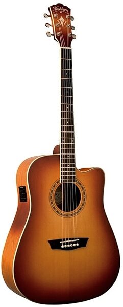Washburn WD7SCE Dreadnought Acoustic-Electric Guitar, Cherry Burst