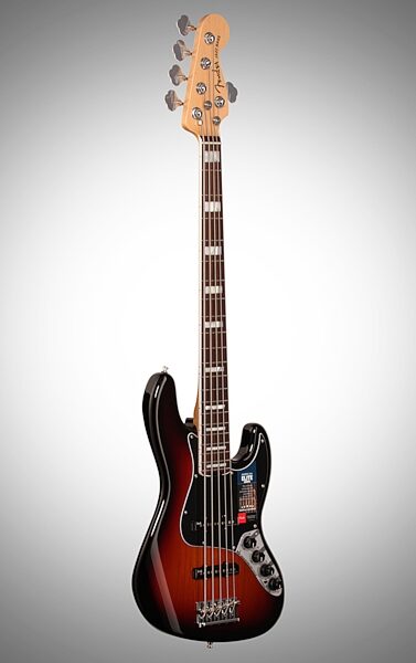Fender American Elite V Jazz Bass, 5-String (Rosewood, with Case), Body Left Front