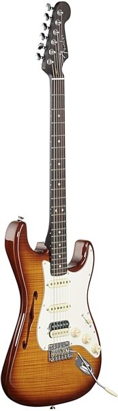 Fender Rarities Stratocaster Thinline HSS, Solid Rosewood Neck, Electric Guitar (with Case), Body Left Front