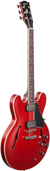 Gibson 2019 ES-335 Dot Satin Semi-Hollowbody Electric Guitar (with Case), Body Left Front