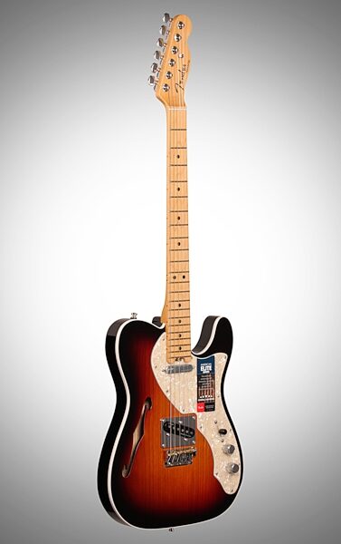 Fender American Elite Telecaster Thinline Electric Guitar (Maple, with Case), Body Left Front