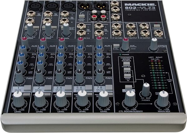 Mackie 802-VLZ3 Ultra Compact 8-Channel Mixer, Front
