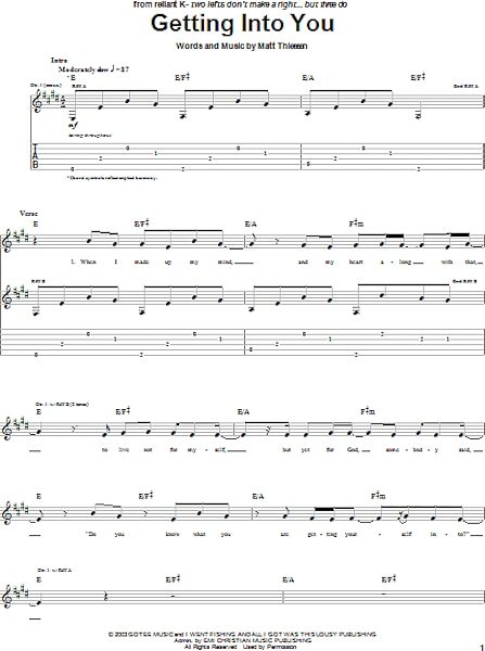 Getting Into You - Guitar TAB, New, Main