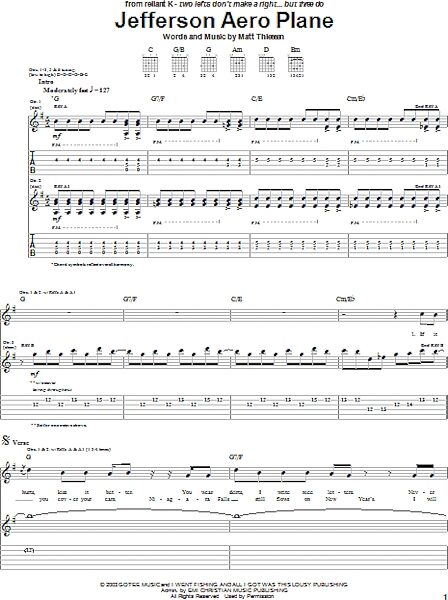 Jefferson Aero Plane - Guitar TAB, New, Main