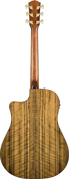 Fender CD-220SCE Classic Design Dreadnought Cutaway Acoustic-Electric Guitar, Ovangkol (Back)