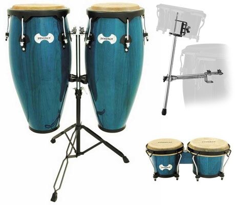 Toca Synergy Congas (with Stand), Bahama Blue with Stand