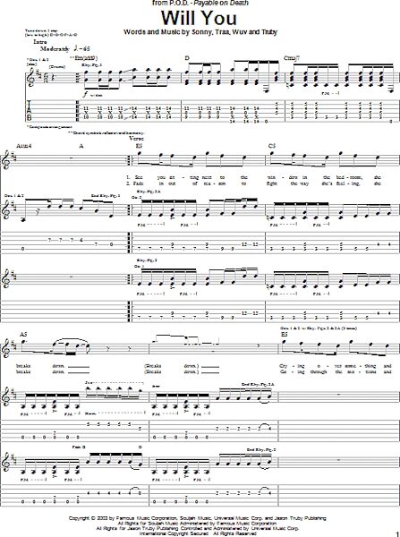 Will You - Guitar TAB, New, Main