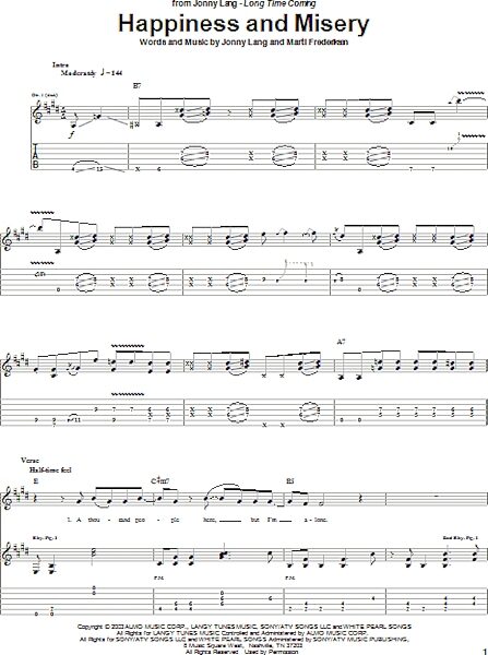 Happiness And Misery - Guitar TAB, New, Main