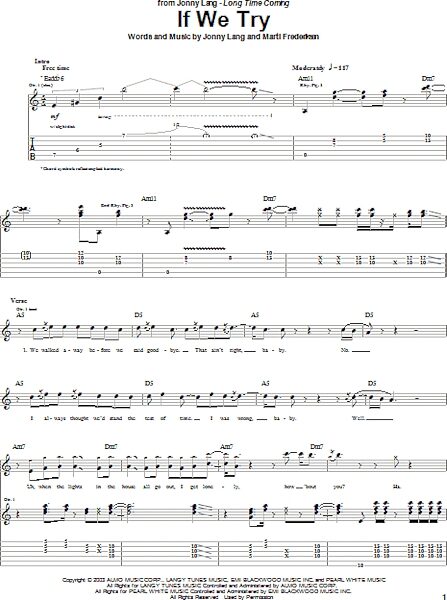 If We Try - Guitar TAB, New, Main