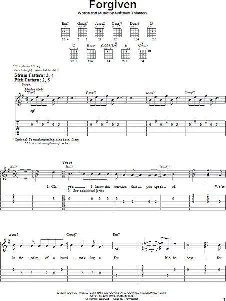 Forgiven - Easy Guitar with TAB, New, Main