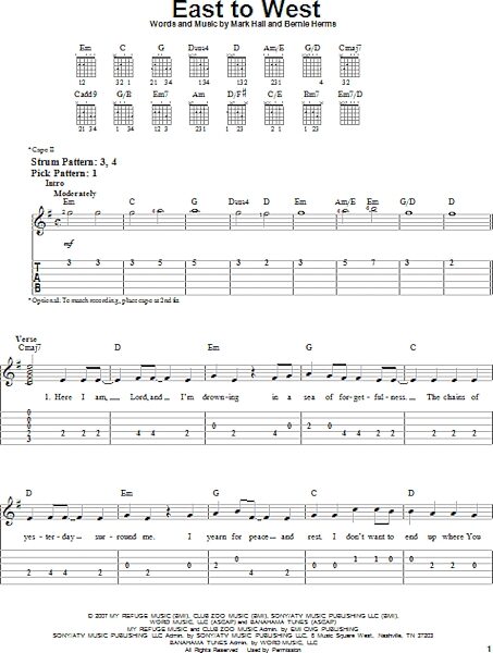 East To West - Easy Guitar with TAB, New, Main