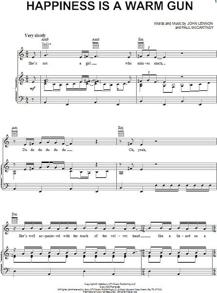 Happiness Is A Warm Gun - Piano/Vocal/Guitar, New, Main