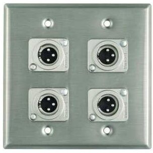 Pro Co WP2012 Double Wall Plate with 4 Male XLR, Main