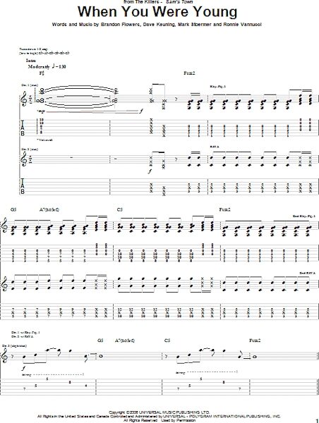 When You Were Young - Guitar TAB, New, Main