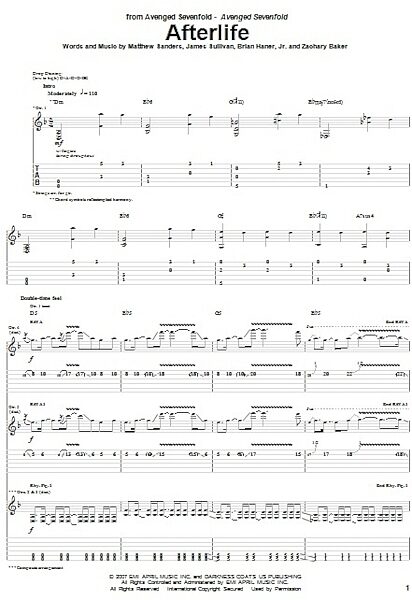 Afterlife - Guitar TAB, New, Main