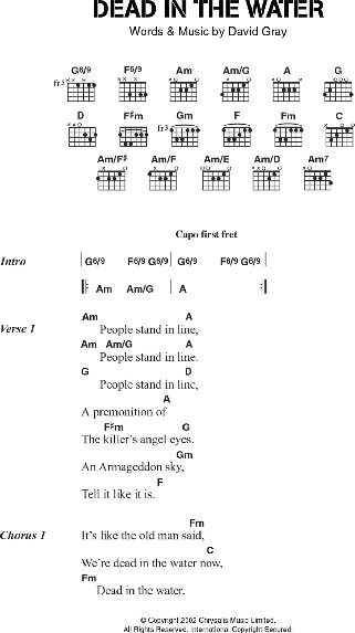 Dead In The Water - Guitar Chords/Lyrics, New, Main