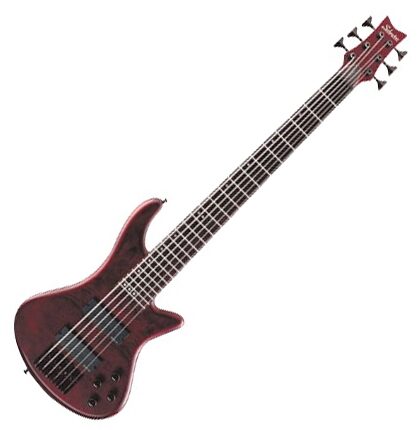 Schecter Stiletto Custom-6 6-String Electric Bass, Vampyre Red Satin