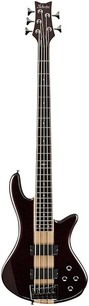 Schecter Stiletto Elite 5-String Electric Bass, See Thru Cherry