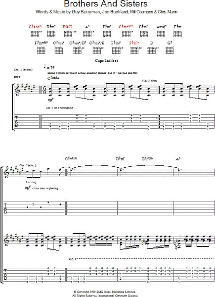 Brothers And Sisters - Guitar TAB, New, Main