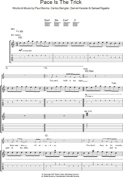 Pace Is The Trick - Guitar TAB, New, Main