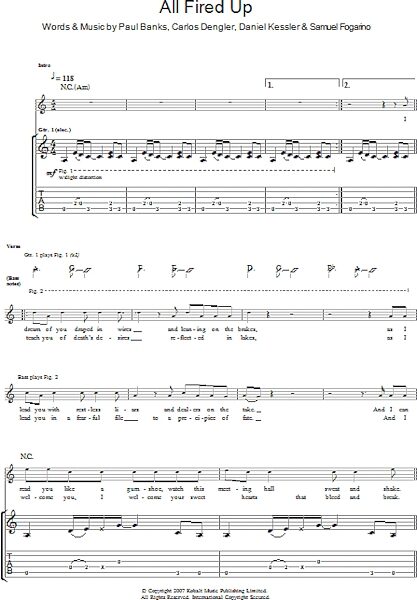 All Fired Up - Guitar TAB, New, Main