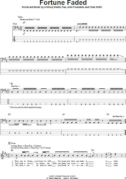 Fortune Faded - Bass Tab, New, Main