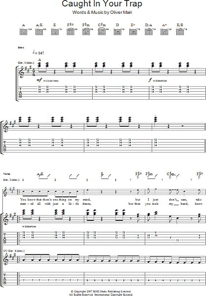 Caught In Your Trap - Guitar TAB, New, Main