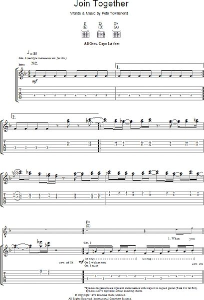 Join Together - Guitar TAB, New, Main