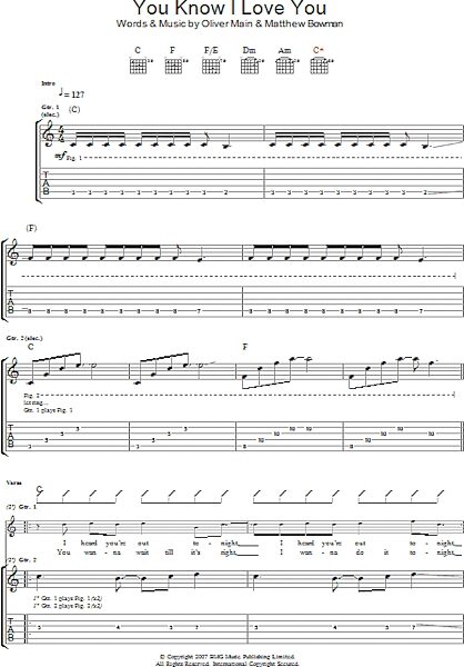 You Know I Love You - Guitar TAB, New, Main