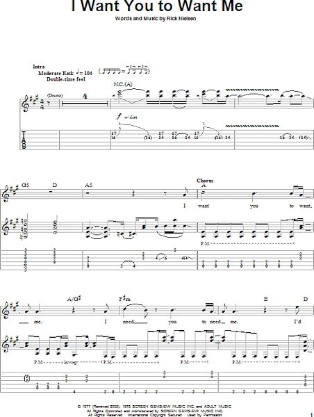 I Want You To Want Me - Guitar Tab Play-Along, New, Main