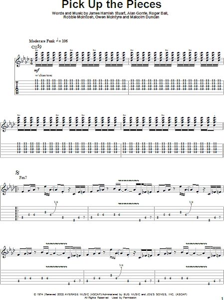 Pick Up The Pieces - Guitar Tab Play-Along, New, Main
